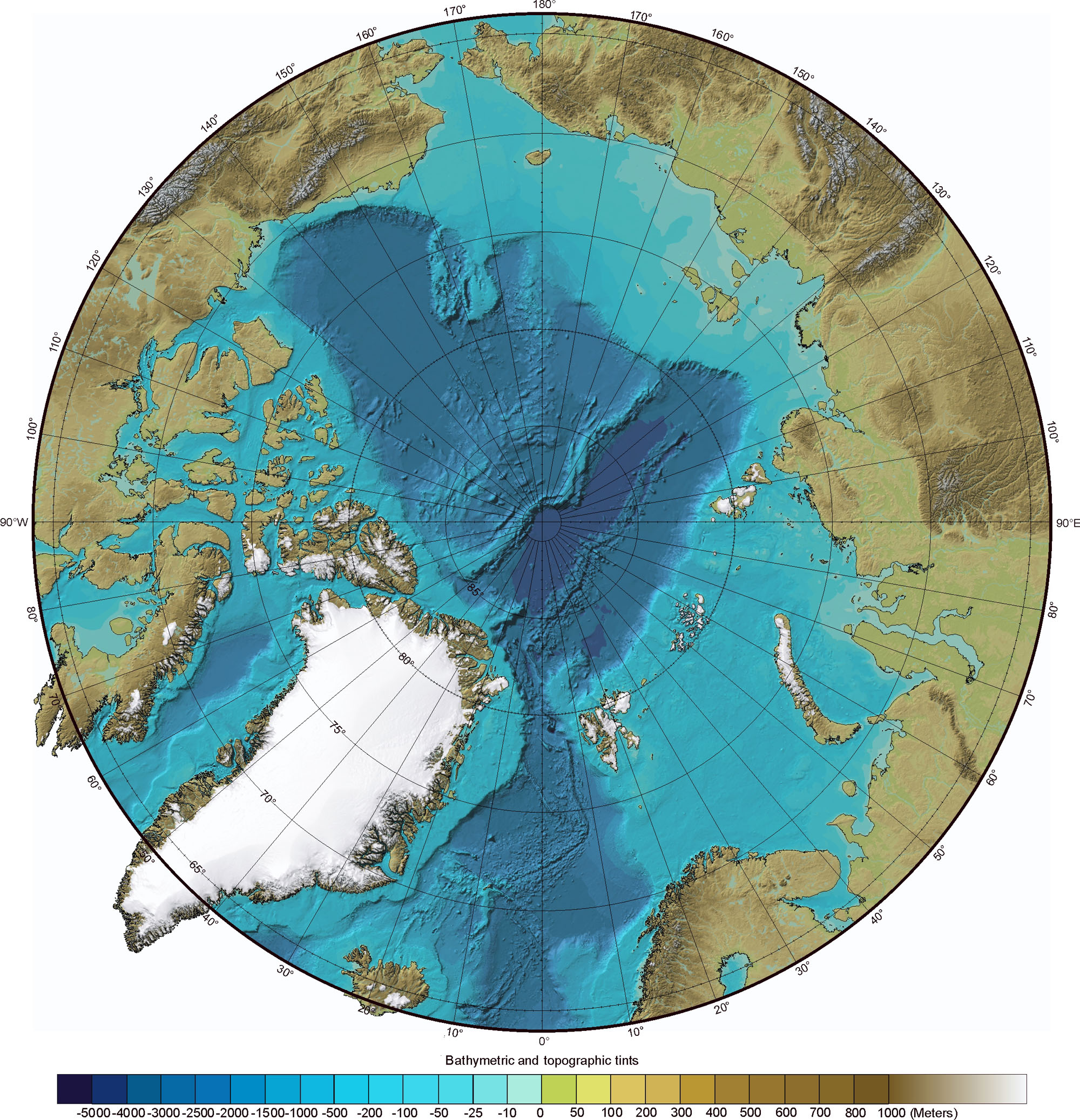 World Map North Pole