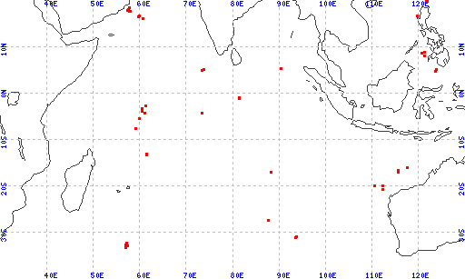 ODP sites in the Indian Ocean area.