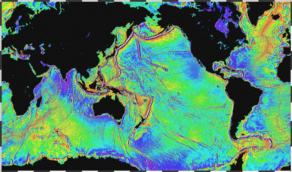 ocean floor profile. ocean floor.