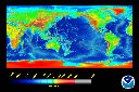 view color relief map, global, Cylindrical Equidistant projection.