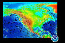 view color relief map of fracture zones and plate boundaries around North America.