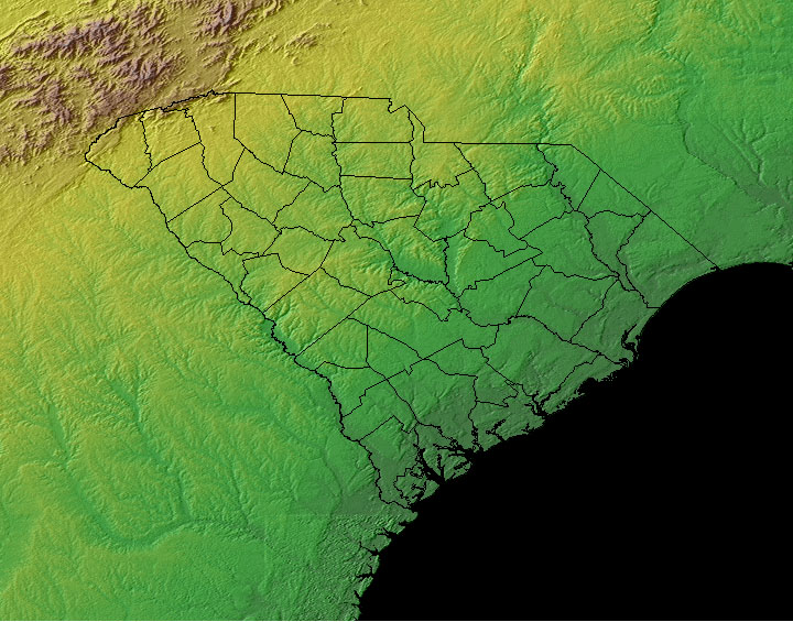 topographic map of south carolina South Carolina Topographical Climate And Plant Maps topographic map of south carolina