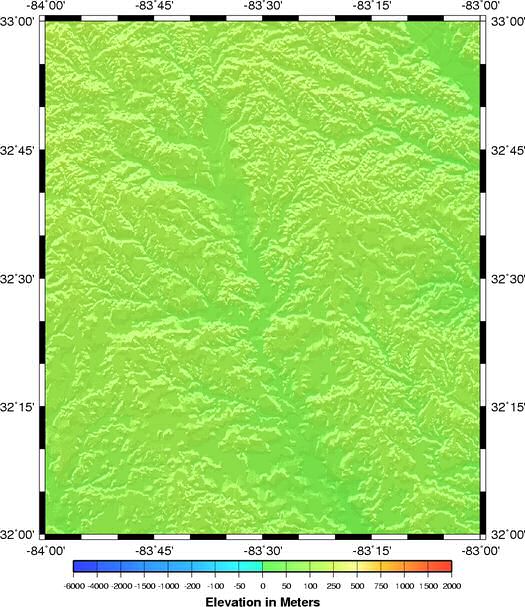 shaded relief grid