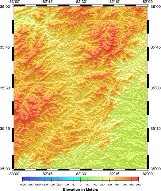 shaded relief grid