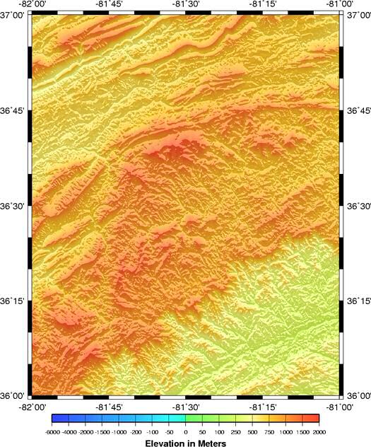 shaded relief grid