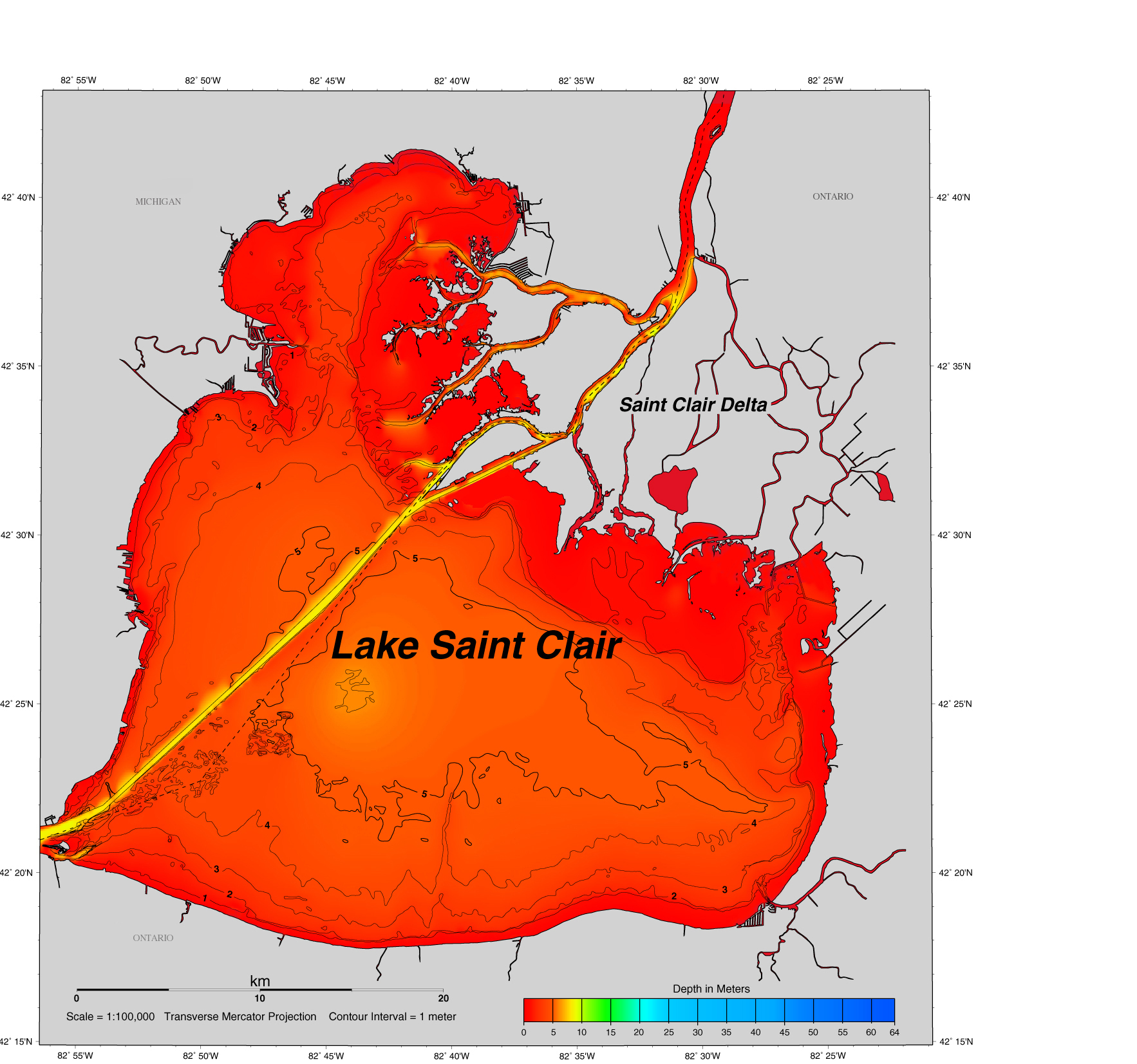 Lake St Clair Depth Chart