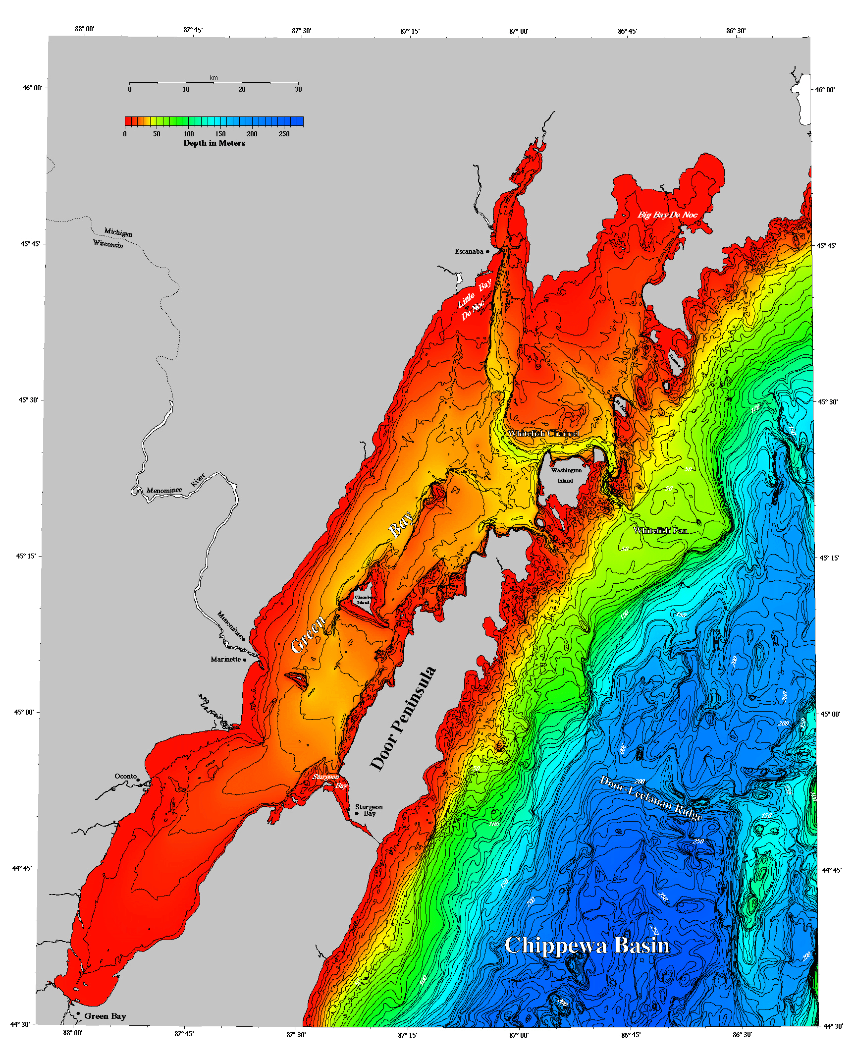 Michigan Lakes Depth Charts