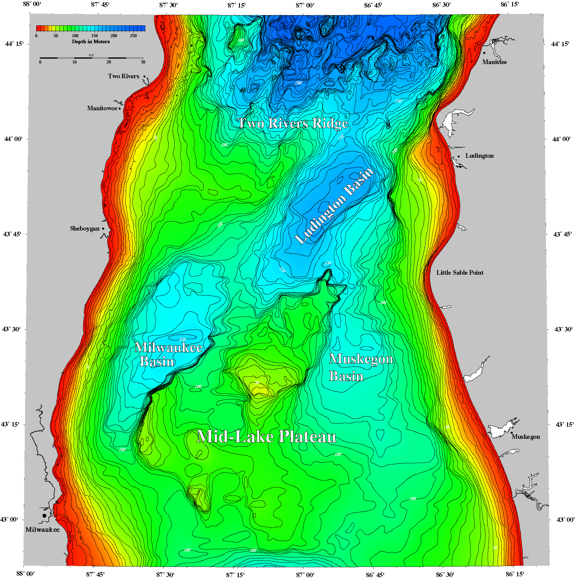 Lake Michigan Depth Chart