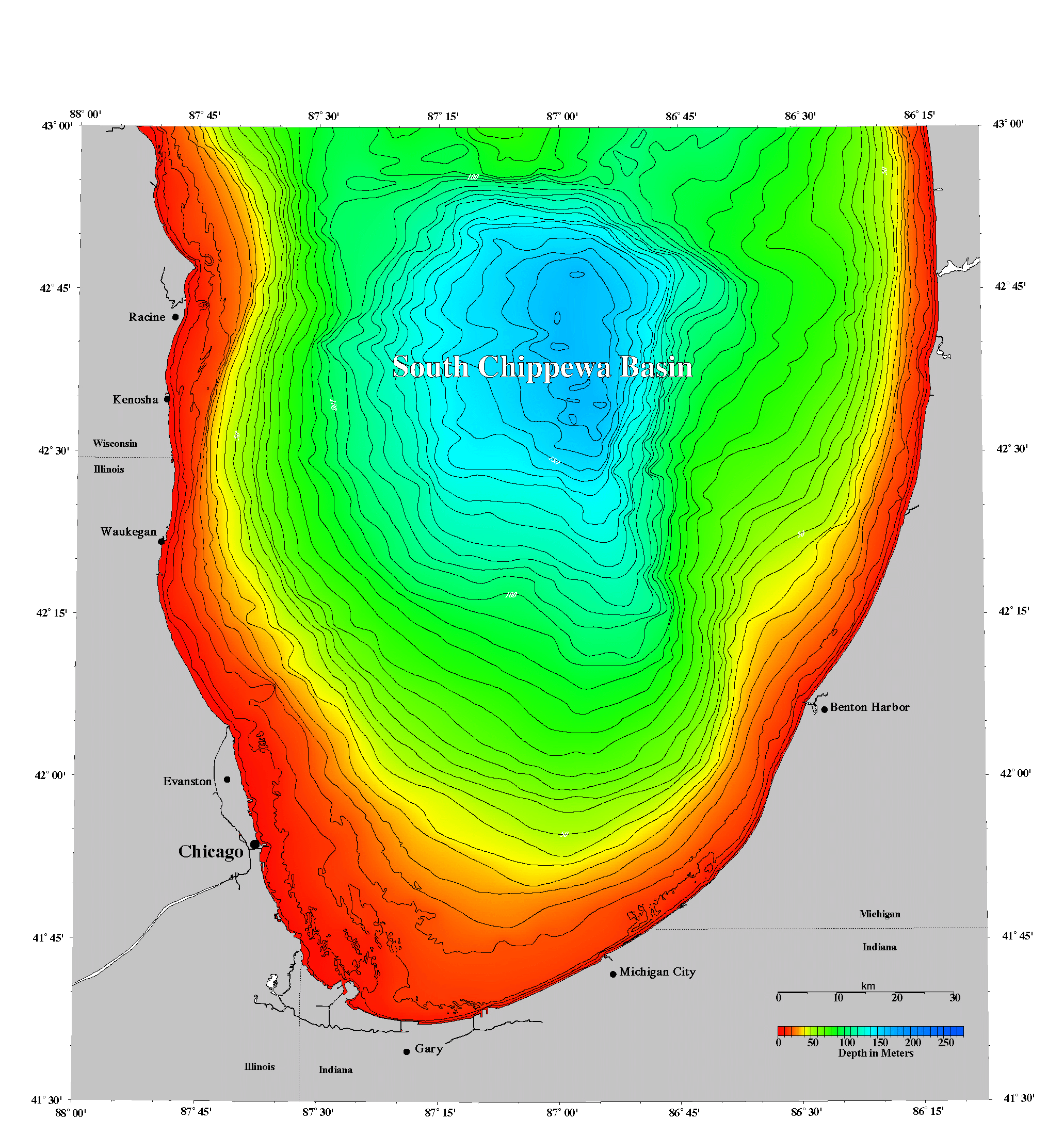 Lake Michigan Depth Chart Chicago