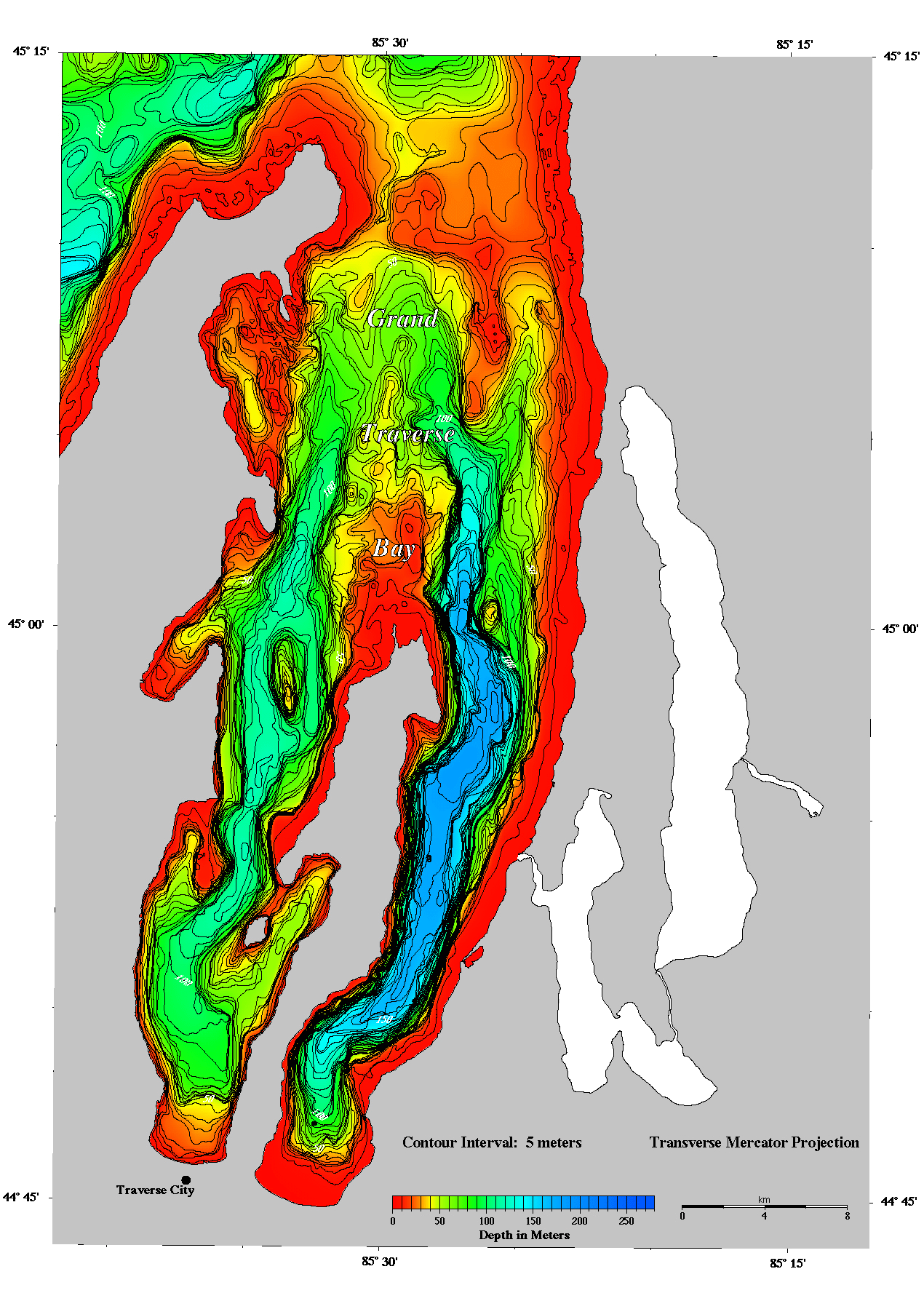 Grand Traverse Bay Depth Chart