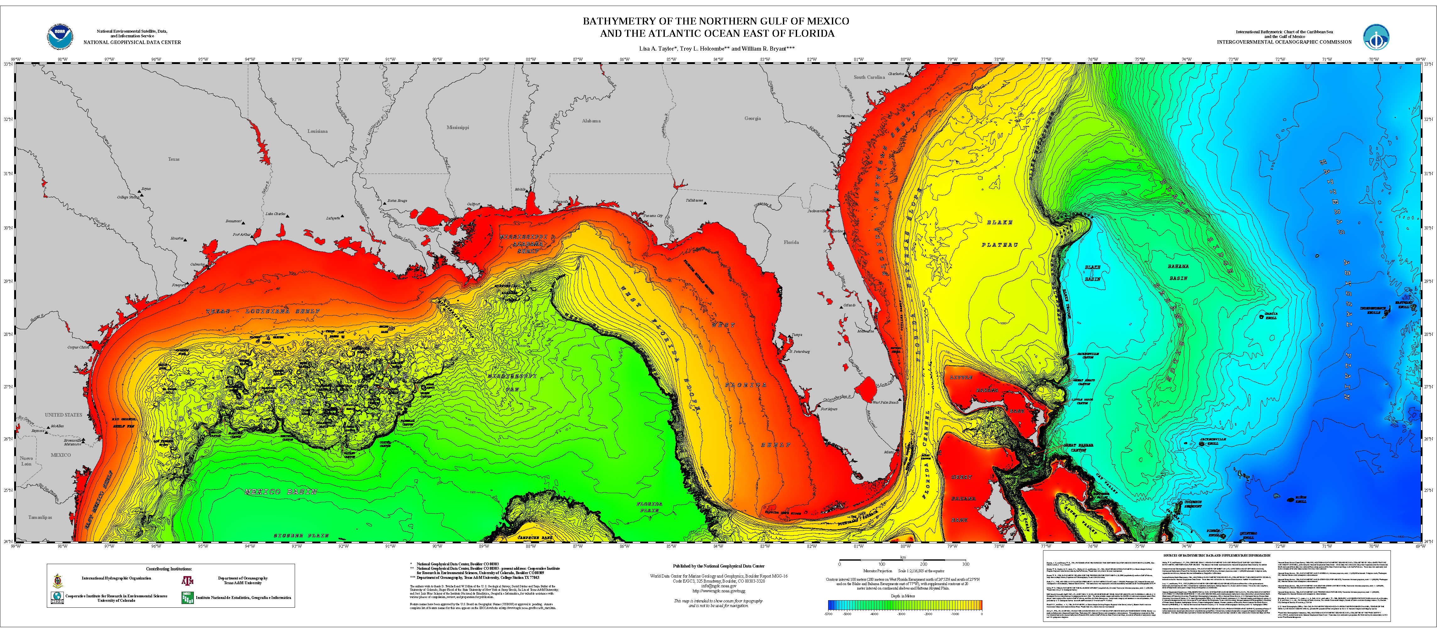 Bathymetric Chart Gulf Of Mexico