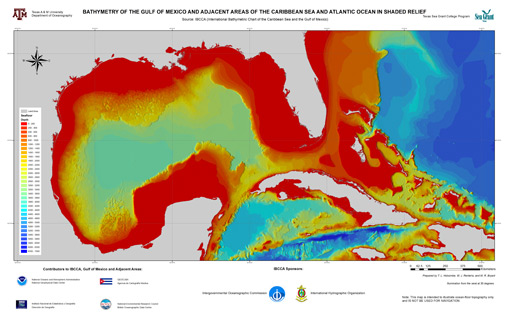 Bathymetric Chart Gulf Of Mexico