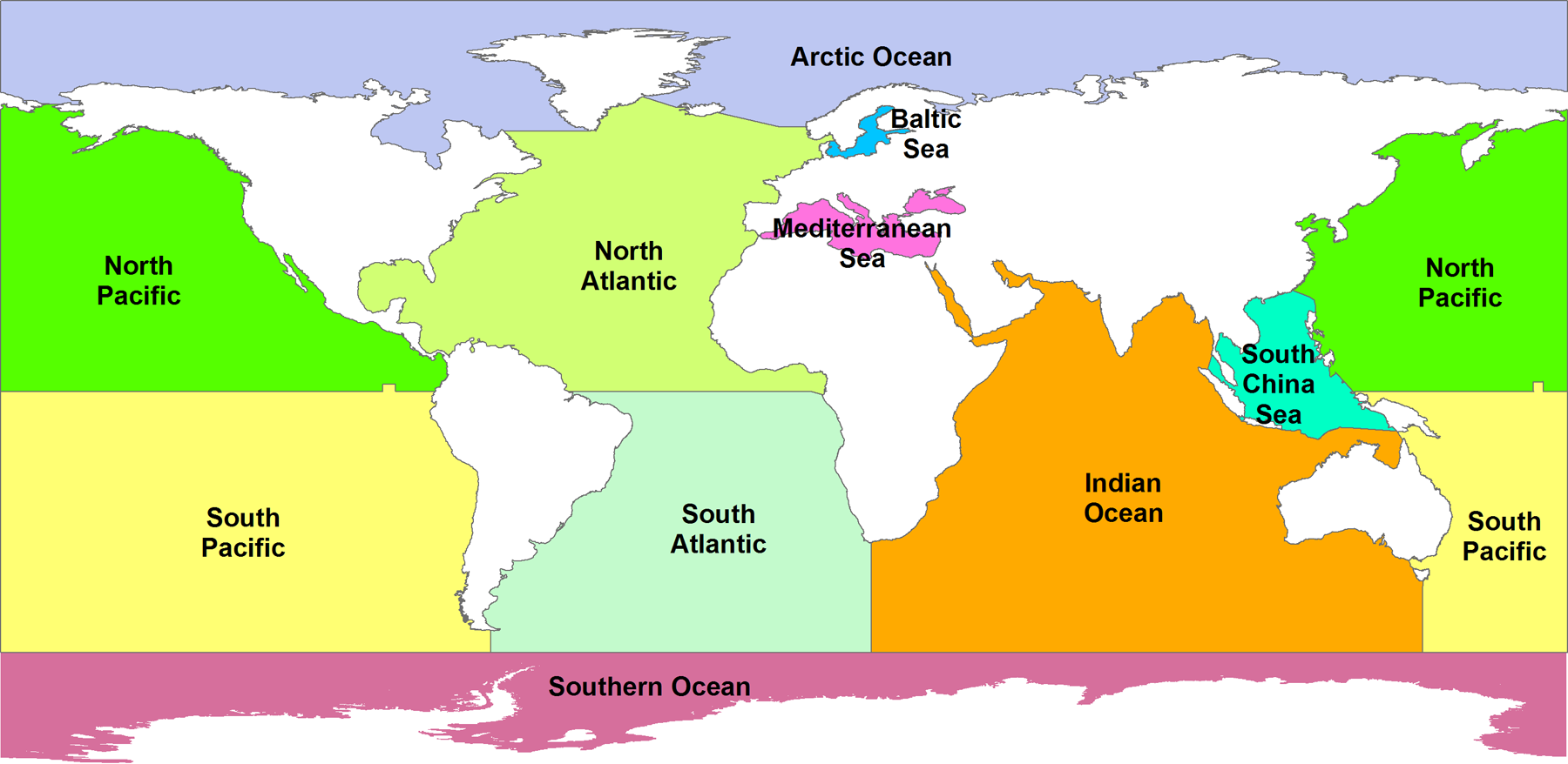Global Ocean Basin Chart