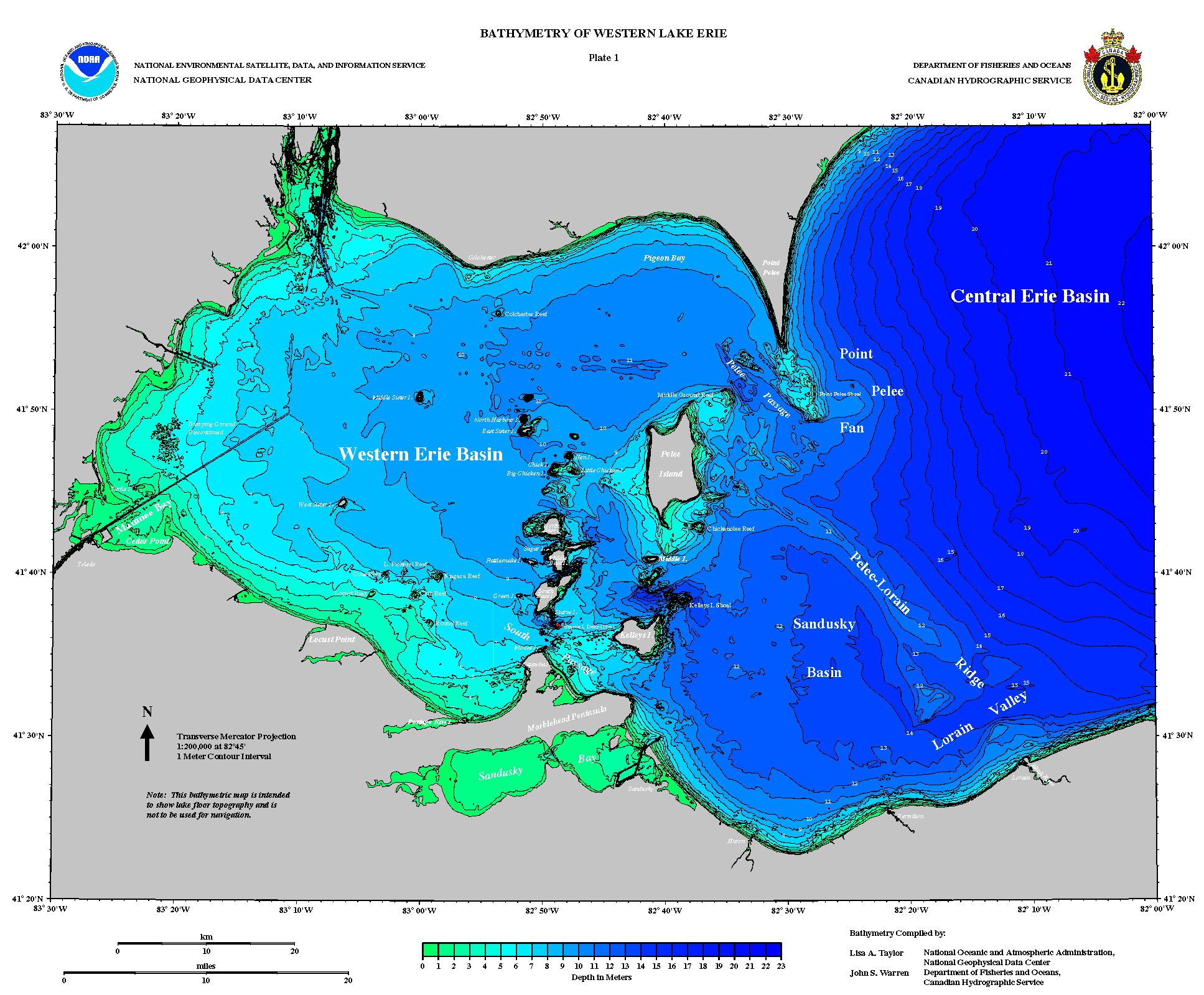 Lake Erie Topo Map Bathymetry Of Lake Erie And Lake Saint Clair | Ncei