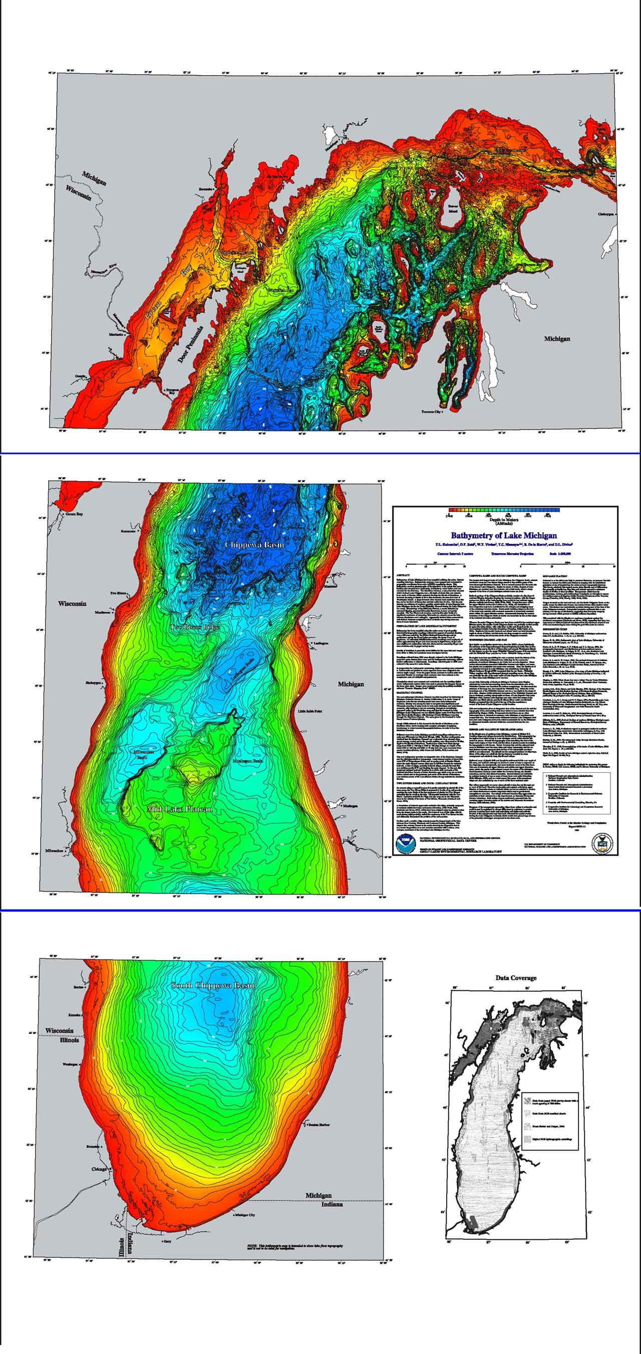 Lake Michigan Bathymetry Chart