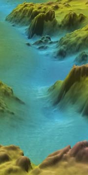 Sample Fliedermaus 3D image of NOS shallow water bathymetry