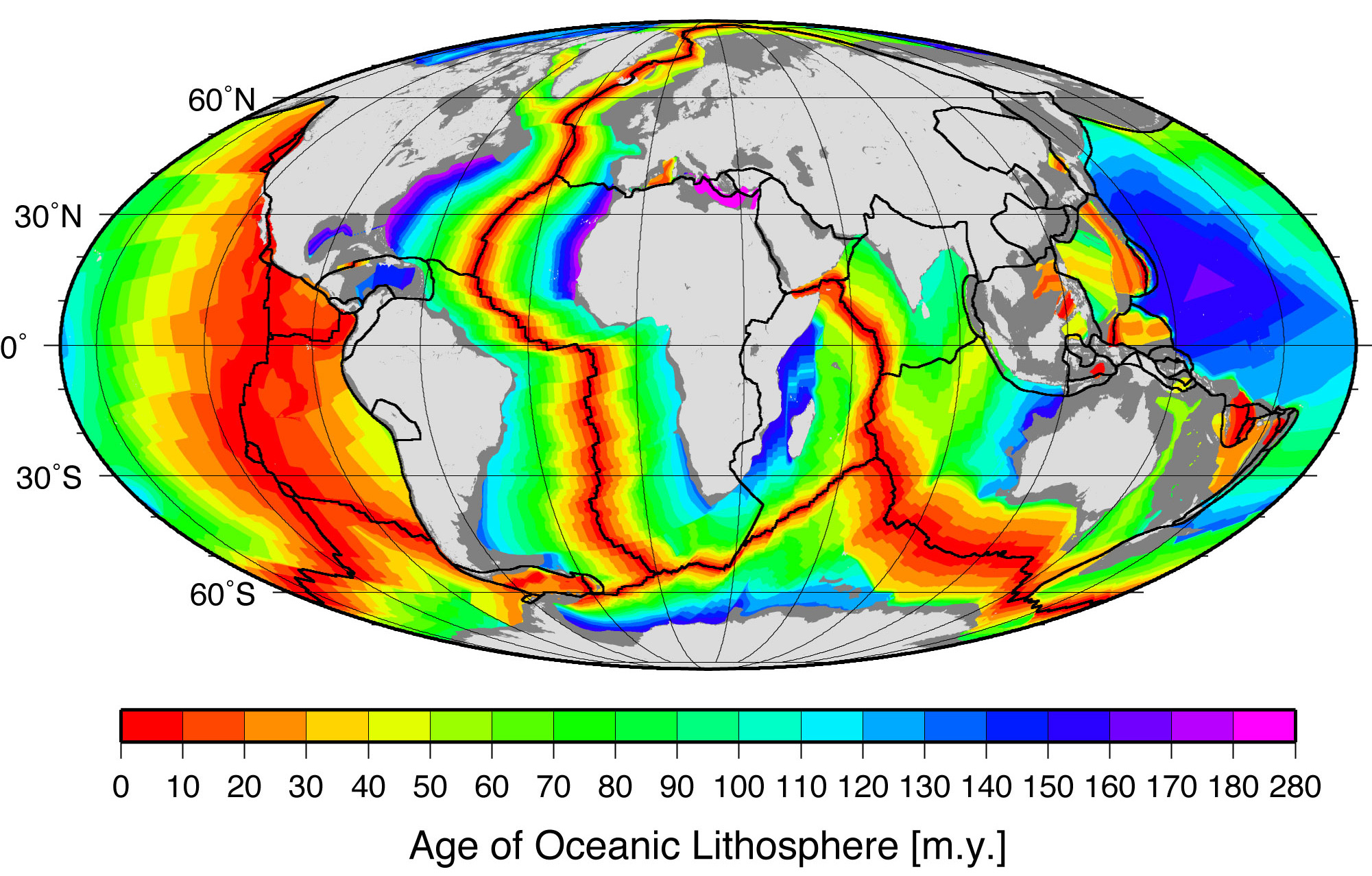 Muller Et Al 08 Age Spreading Rates And Spreading Symmetry Of The World S Ocean Crust Ncei